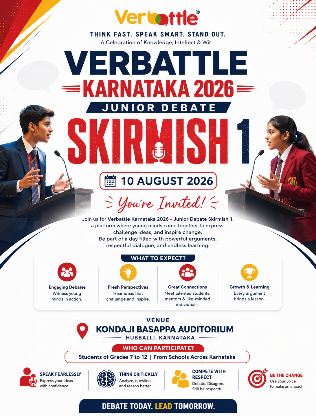 Verbattle Karnataka 2026 Junior Debate Combat — 12 August 2026 in Bengaluru
