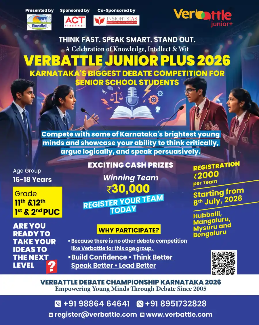 Verbattle Junior Plus Karnataka 2026 poster